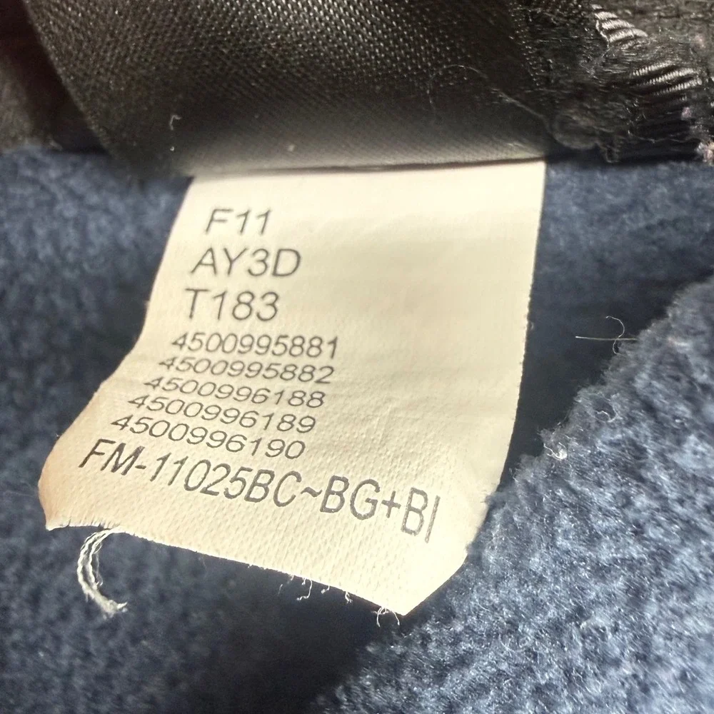 The North Face Fleece Jacket Mens Large Navy Blue Good Full Zip Mock Neck Raglan